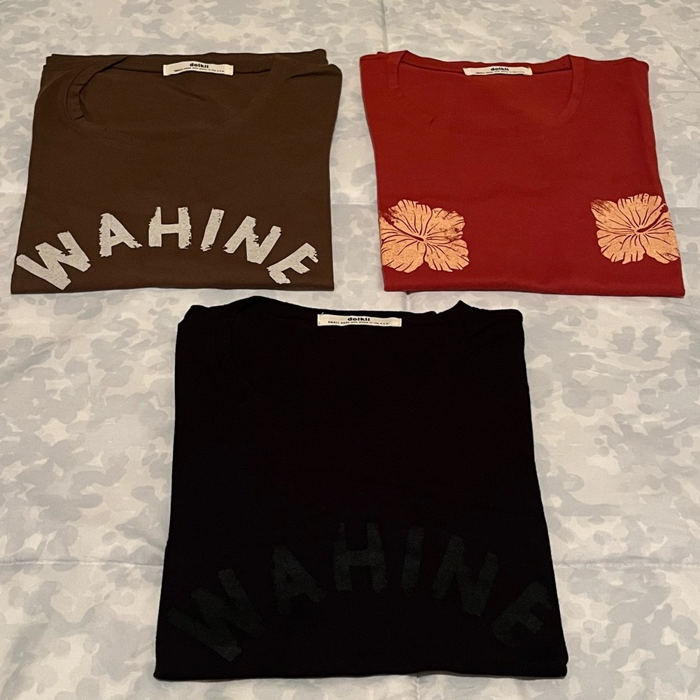 Women's Short Sleeve Tees - Black, Brown, Red Bundle of 3